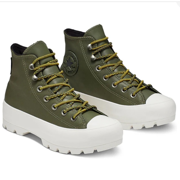 CONVERSE Chuck Taylor Lugged All Star High Top Sneaker  Army Green Size 7.5 - Picture 13 of 13